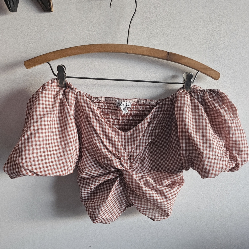 Pink Puff Sleeve Tie Front Blouse